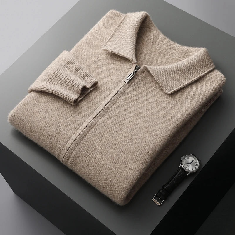 Noble Wear Edinburgh Merino Wool Zippered Cardigan