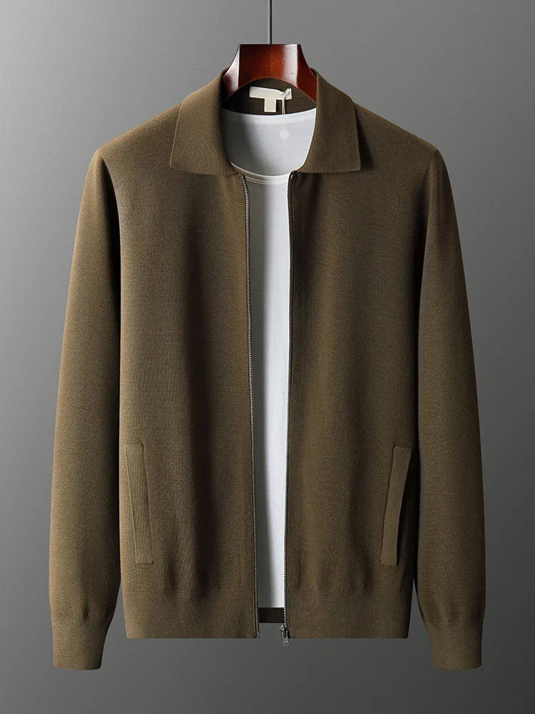 Noble Wear Edinburgh Merino Wool Zippered Cardigan