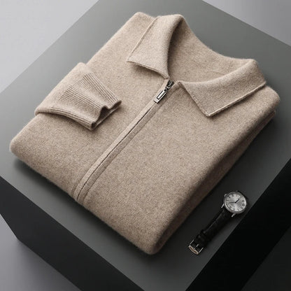 Noble Wear Edinburgh Merino Wool Zippered Cardigan