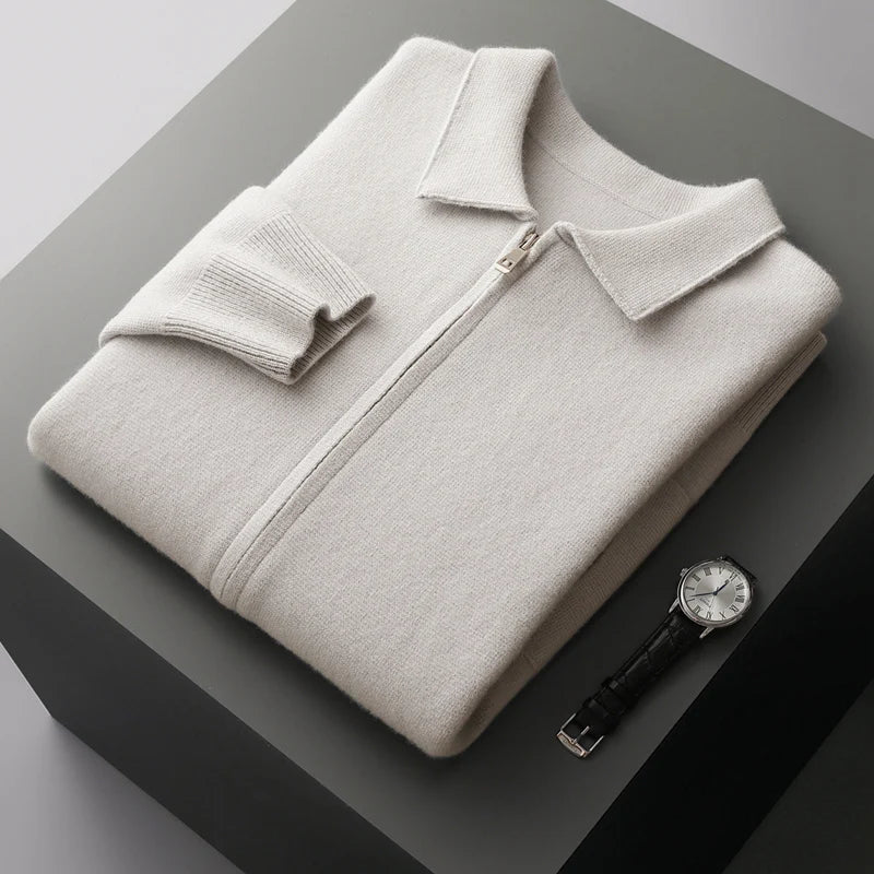 Noble Wear Edinburgh Merino Wool Zippered Cardigan