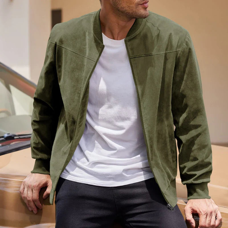 Noble Wear York Suede Bomber Jacket