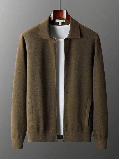 Noble Wear Edinburgh Merino Wool Zippered Cardigan